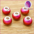 frosted 11x14mm colorful glass rondelle big hole beads with 5mm hole